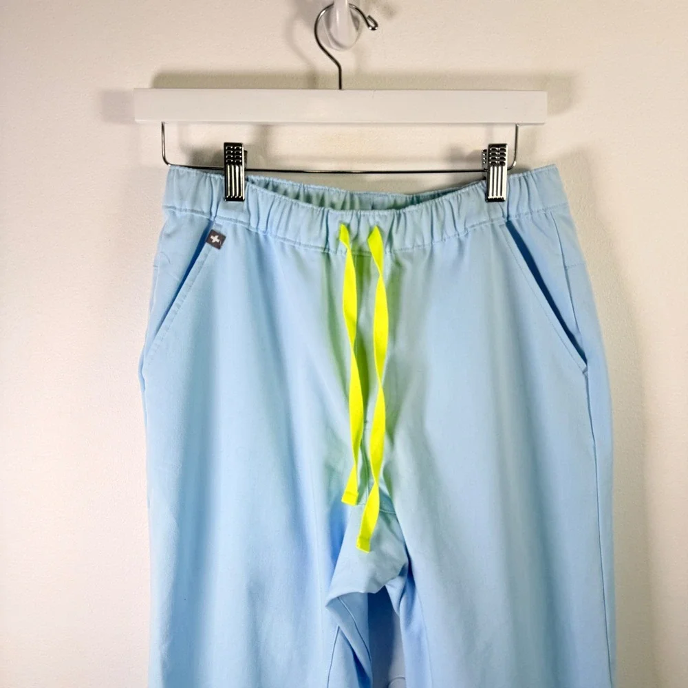 FIGS Tansen Jogger Scrub Pants Open Skies Blue Black Lot of 2 Medical Mens XS